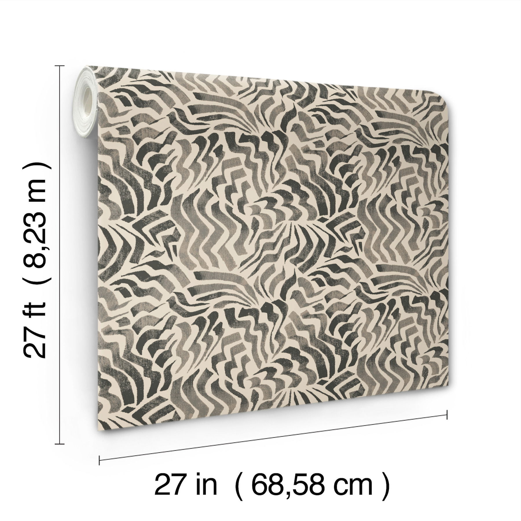 Zora Wave Charcoal Wallpaper large image 