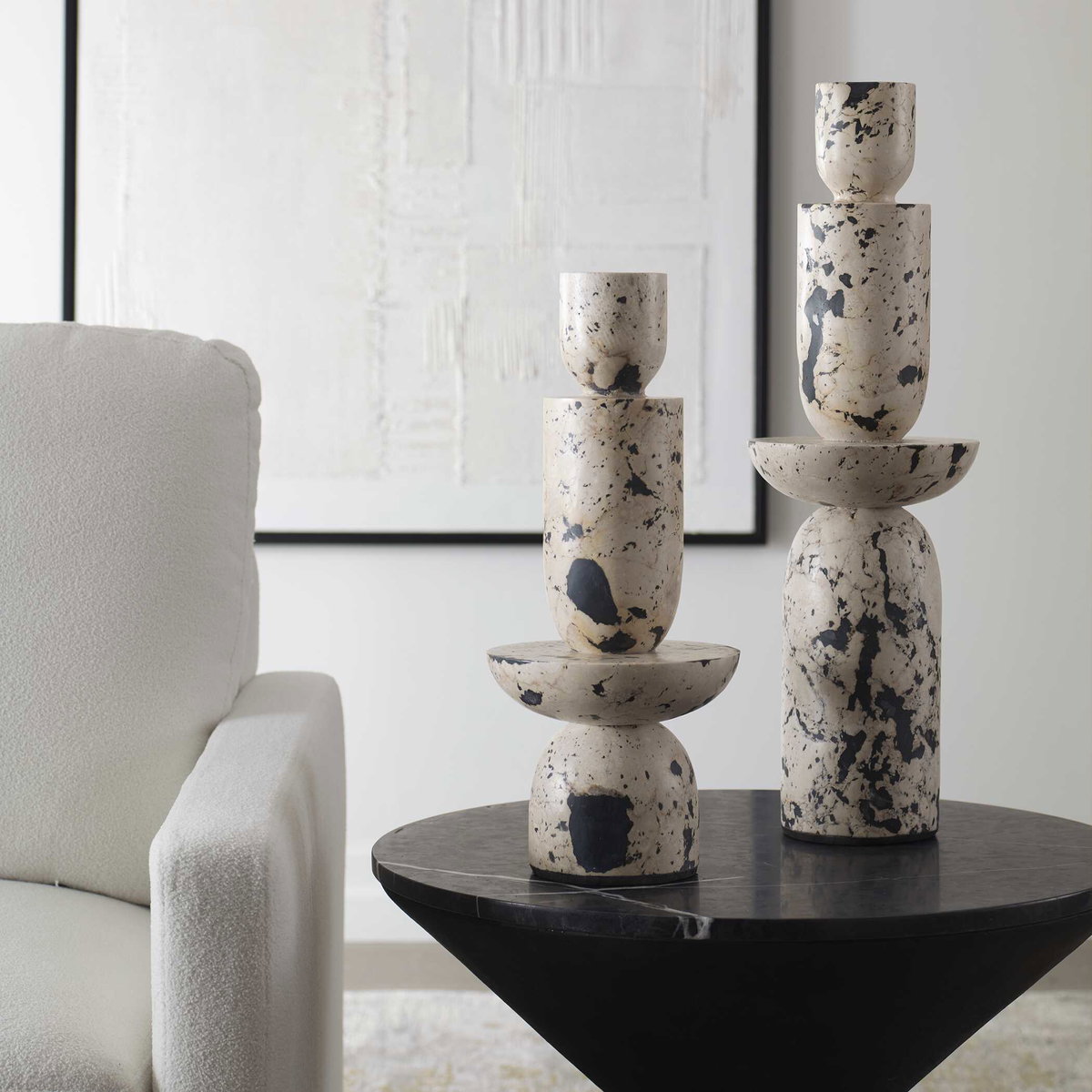 Nouveau Tower Sculptures Set/2, Figurines & Statue by Uttermost, 6.5" width x 22" height x 6.5" depth View 4