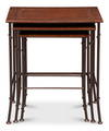 Kew Gardens Leather Nesting Tables, by Sarreid, 1'2" length x 1'11" width x 2'1" height thumbnail 3