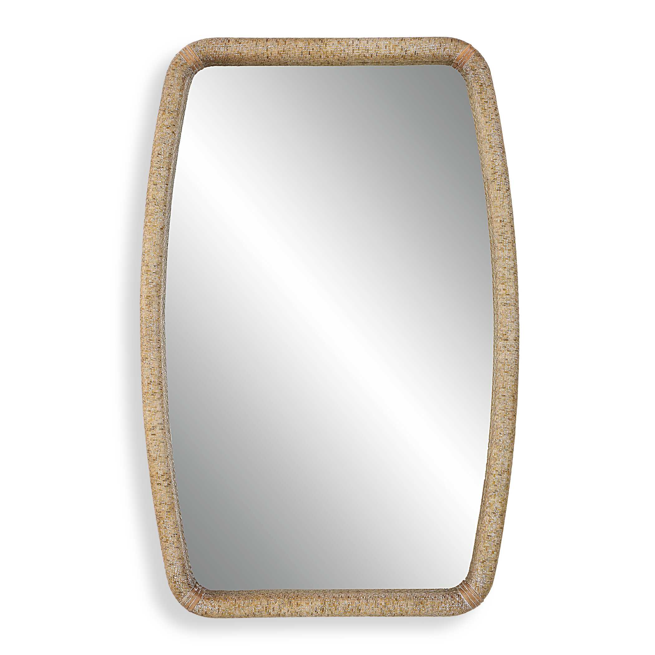 Tiki Rattan Mirror, by Uttermost, 23.75" width x 36.25" height x 1.75" depth View 1
