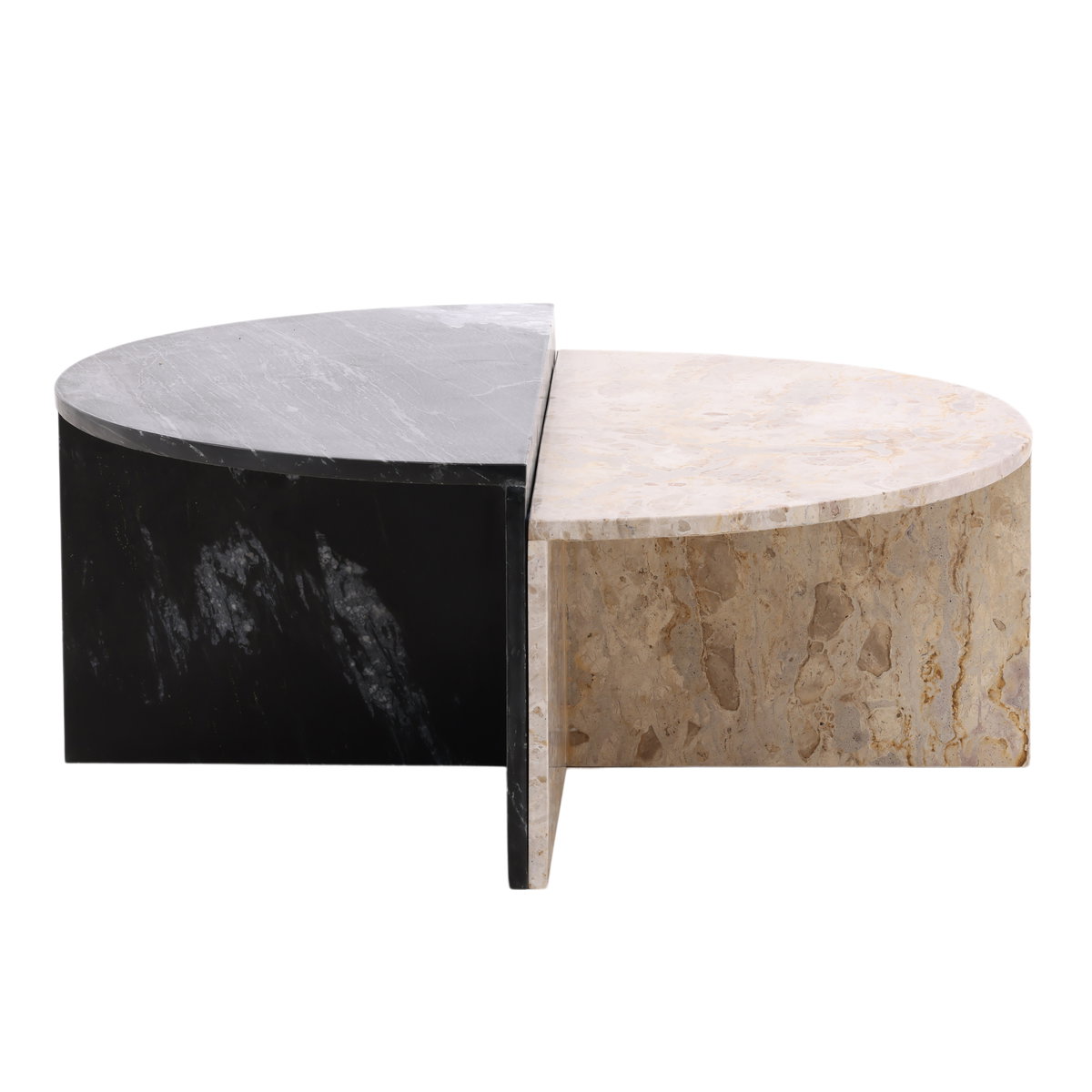 Harrington Coffee Table Set of 2 Black Cream, by Dovetail, 39" width x 16" height x 19.5" depth View 3