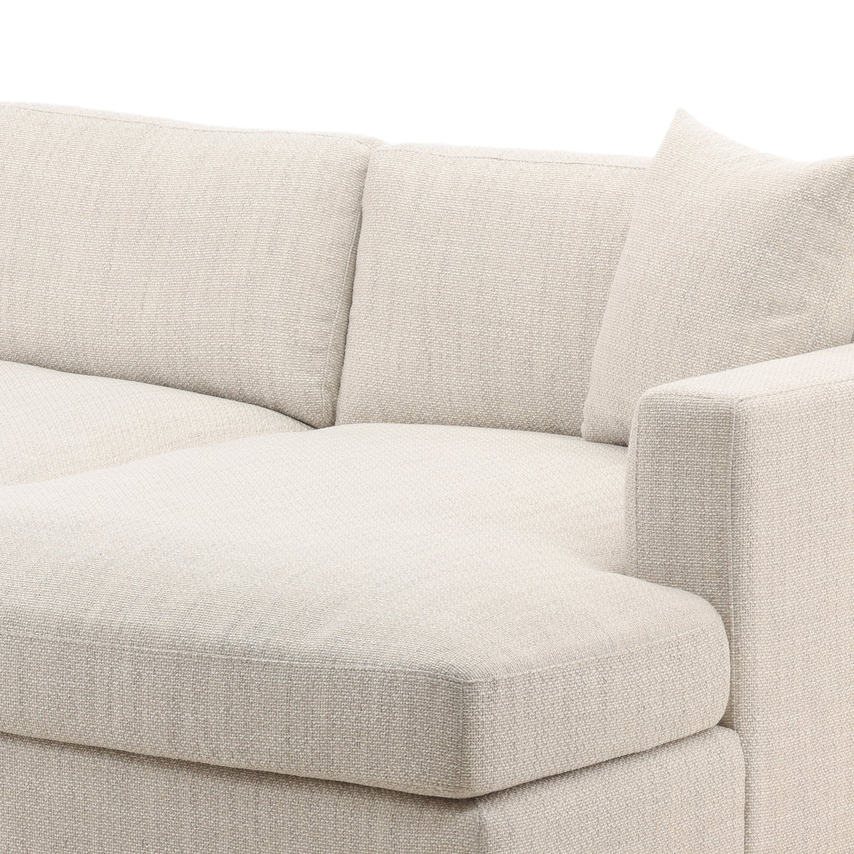 Erica Chaise Sectional Taupe, Sectional Sofa by Dovetail, 116.75" width x 24.5" height x 63.75" depth View 7