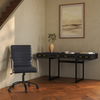 Roy Office Chair Black Leather, by Moe's Home, 21.85" width x 36" height x 27.17" depth thumbnail 9