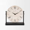 Raja Matte Black Metal with Wood Table Clock, by Mercana, 10.43" length x 3.15" width x 11.02" height thumbnail 4