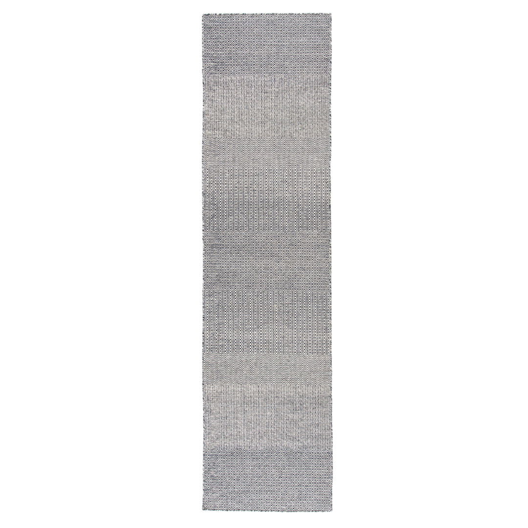 Provence Geometric Hand-Woven Wool Dark Blue/Ivory Area Rug large image 
