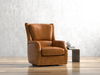 Baker Leather Swivel Chair, Cuba Brown, Seating by Sarreid, 31" length x 38" width x 38" height thumbnail 13