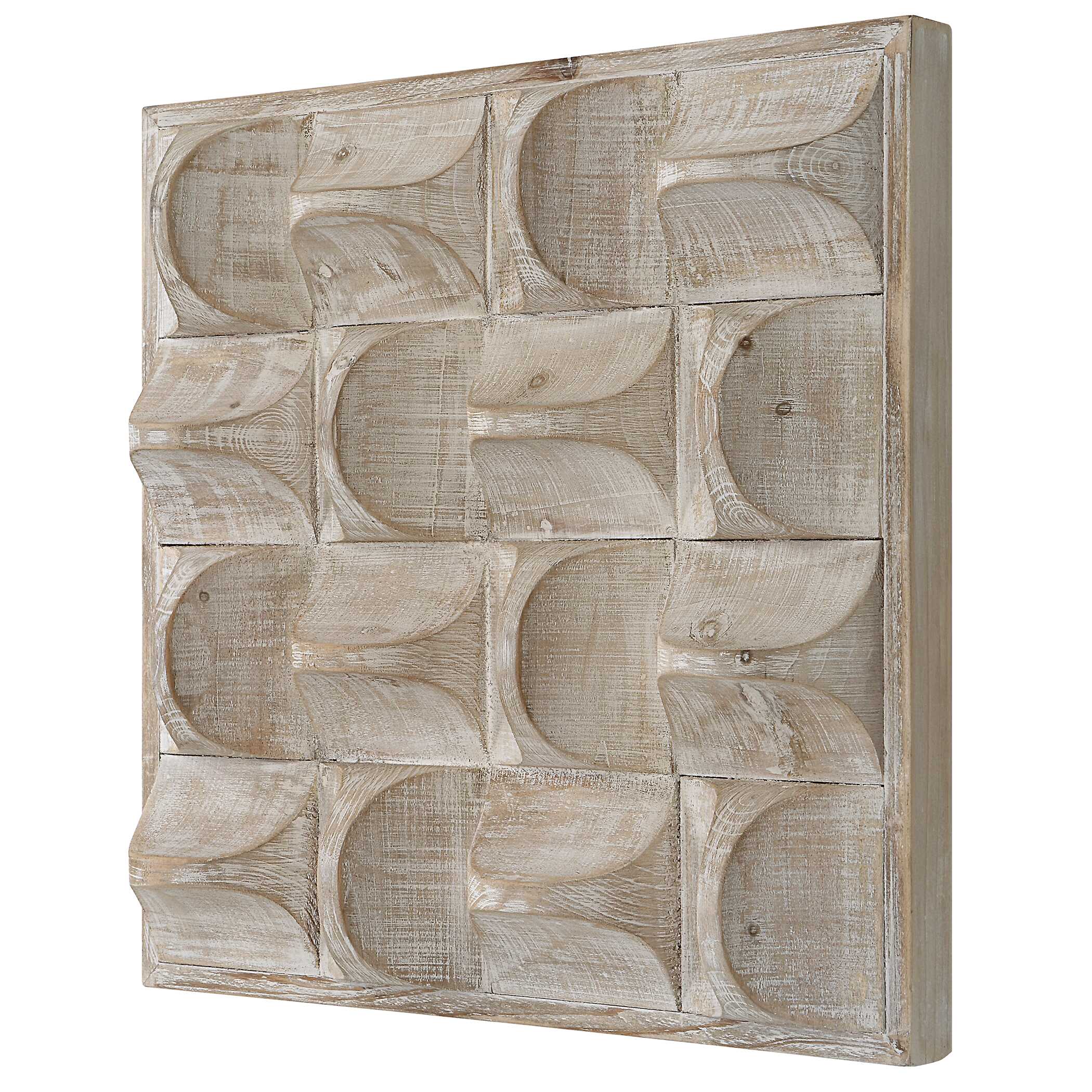 Pickford Wood Wall Decor Natural, Sculptural Wall Art by Uttermost, 20.12" width x 20.12" height x 4.5" depth View 5