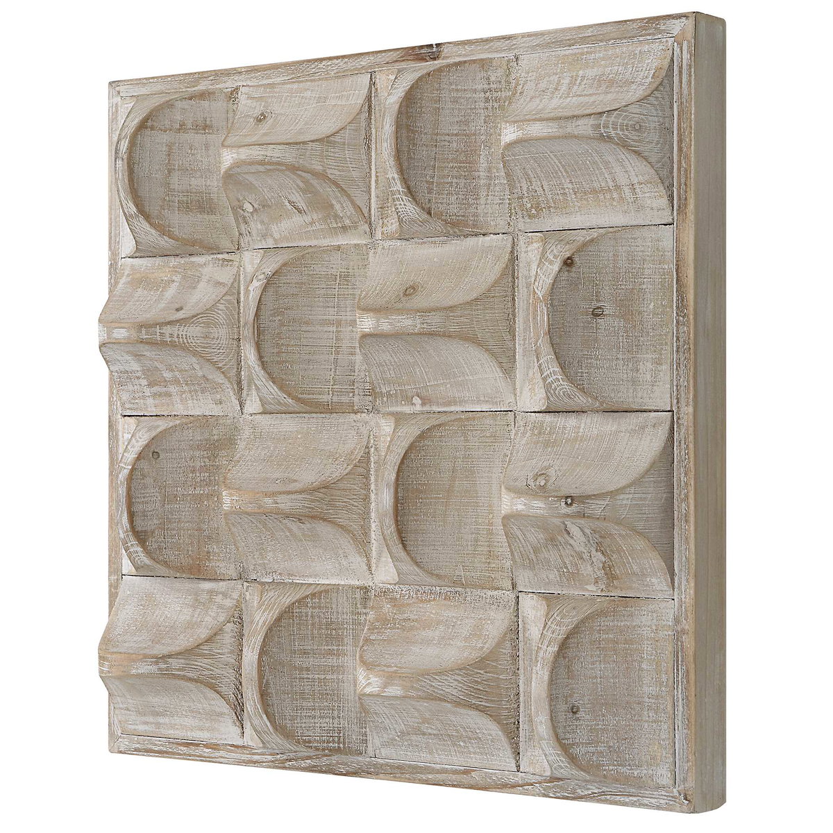Pickford Wood Wall Decor Natural, Sculptural Wall Art by Uttermost, 20.12" width x 20.12" height x 4.5" depth View 5