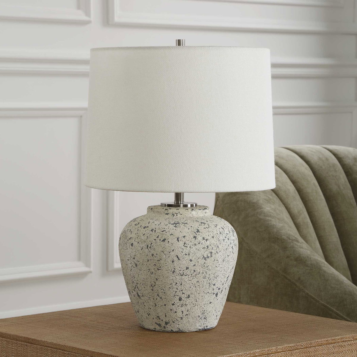 Rupture Aged Ivory Table Lamp, by Uttermost, 13" width x 19" height x 13" depth View 4