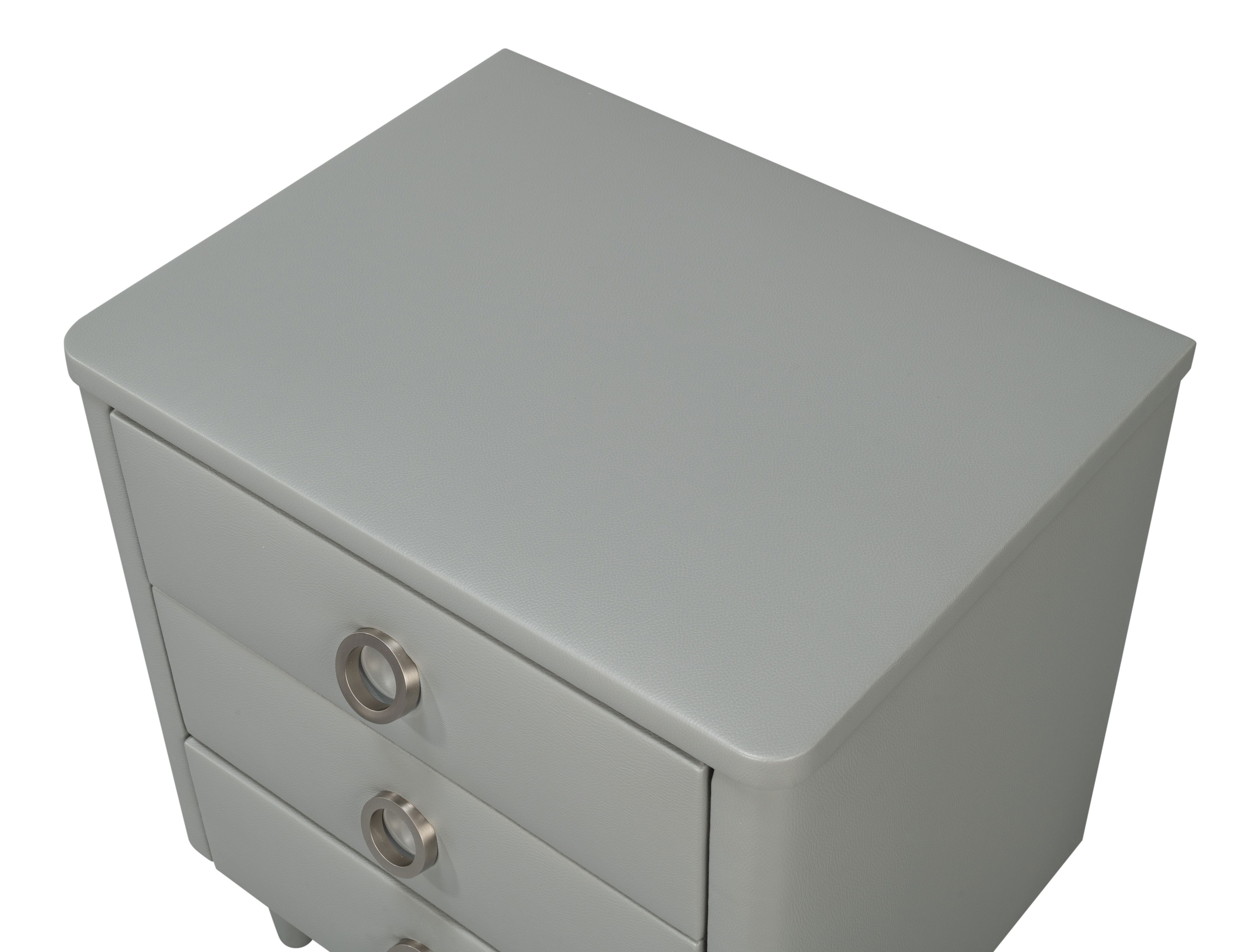 Avvolto Three Drawer Night Stand, Nightstand by Sarreid, 23" length x 18" width x 26" height View 10