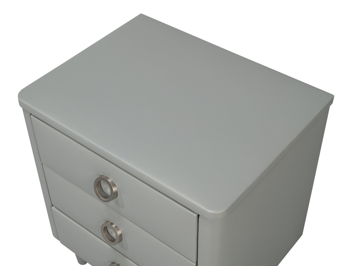Avvolto Three Drawer Night Stand, Nightstand by Sarreid, 23" length x 18" width x 26" height View 10