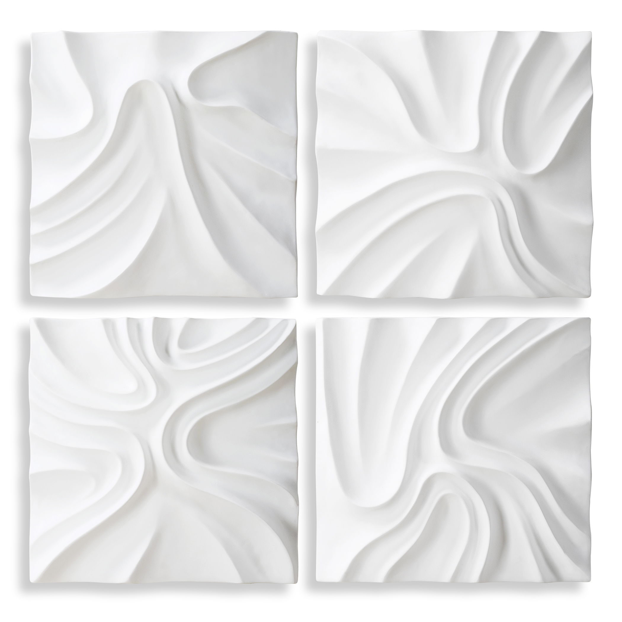 Snowdrift Scultped White Wall Decor, S/4 large image 