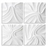 Snowdrift Scultped White Wall Decor, S/4 thumbnail 0