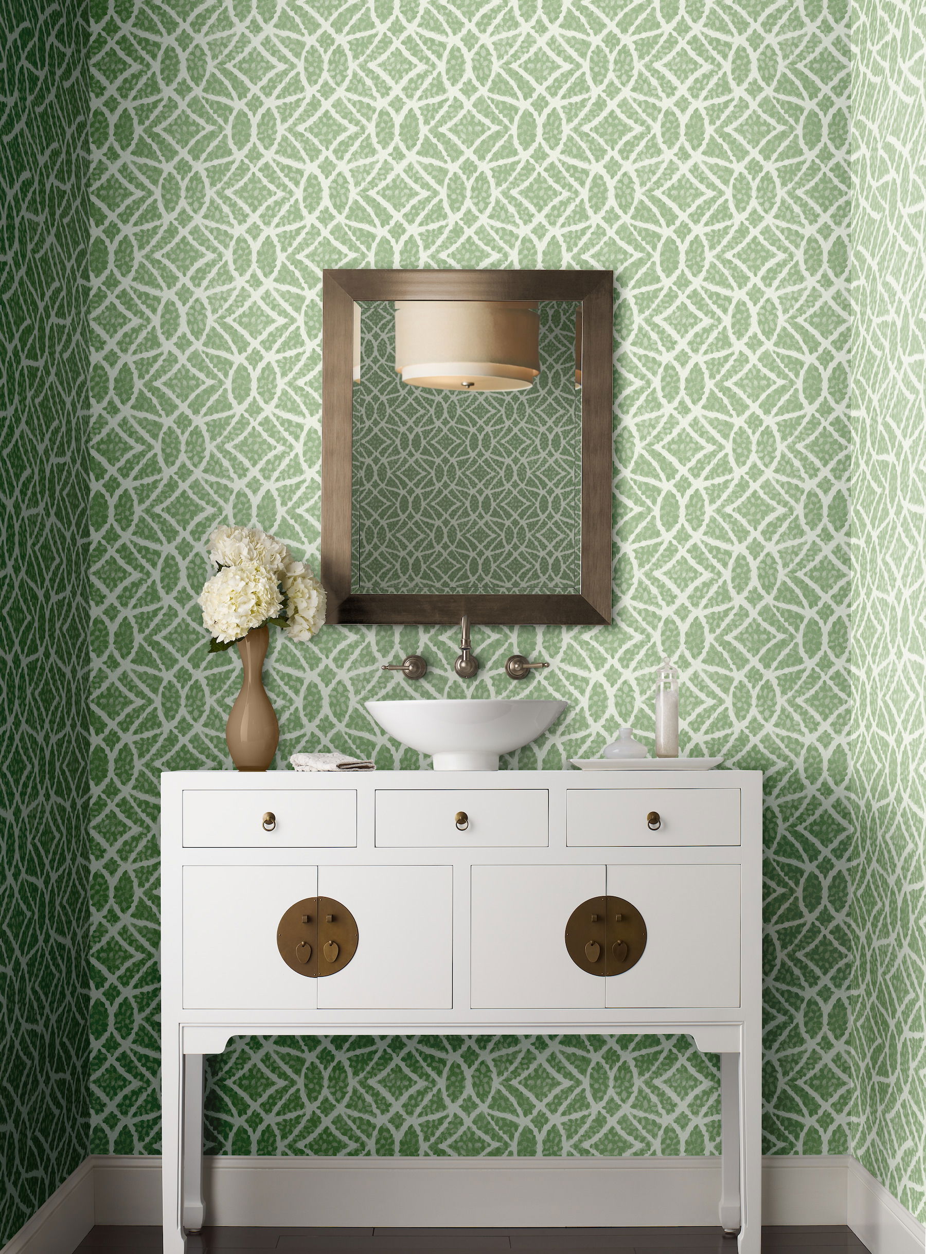 Boxwood Garden Green Wallpaper large image 