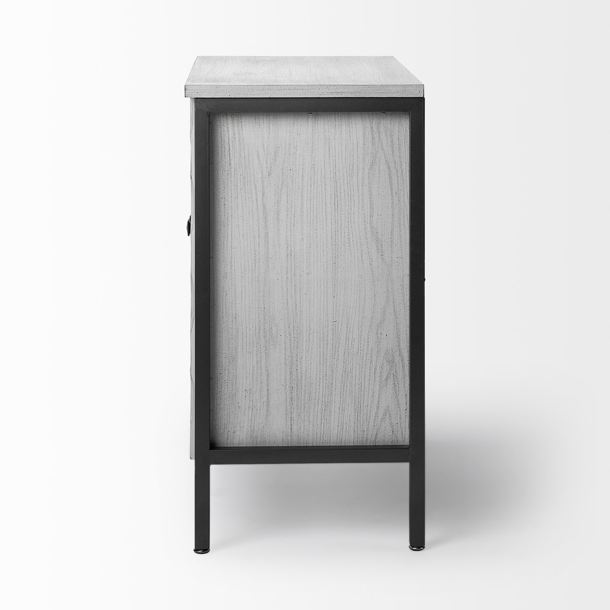 Savannah White Fir Veneer with Gray Metal 2-Door Accent Cabinet, Cabinets & Chest by Mercana, 31.5" length x 15.75" width x 31.5" height View 5