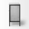 Savannah White Fir Veneer with Gray Metal 2-Door Accent Cabinet, Cabinets & Chest by Mercana, 31.5" length x 15.75" width x 31.5" height thumbnail 5