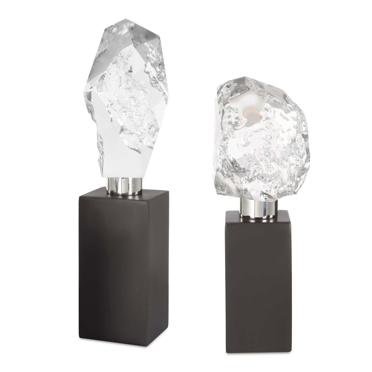 Crystal Peak Sculptures Set/2, Figurines & Statue by Uttermost, 3.5" width x 13" height x 3" depth View 1