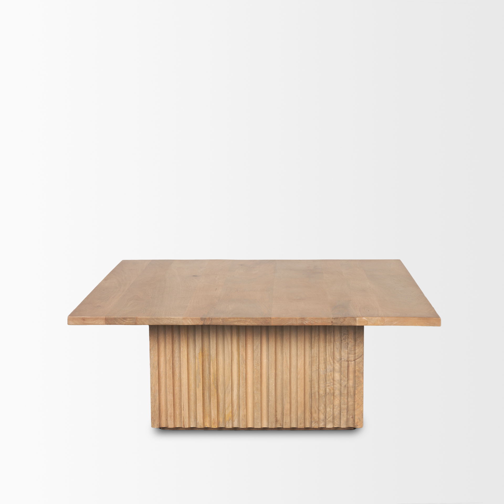 June Light Brown Wood with Fluting Square Coffee Table large image 