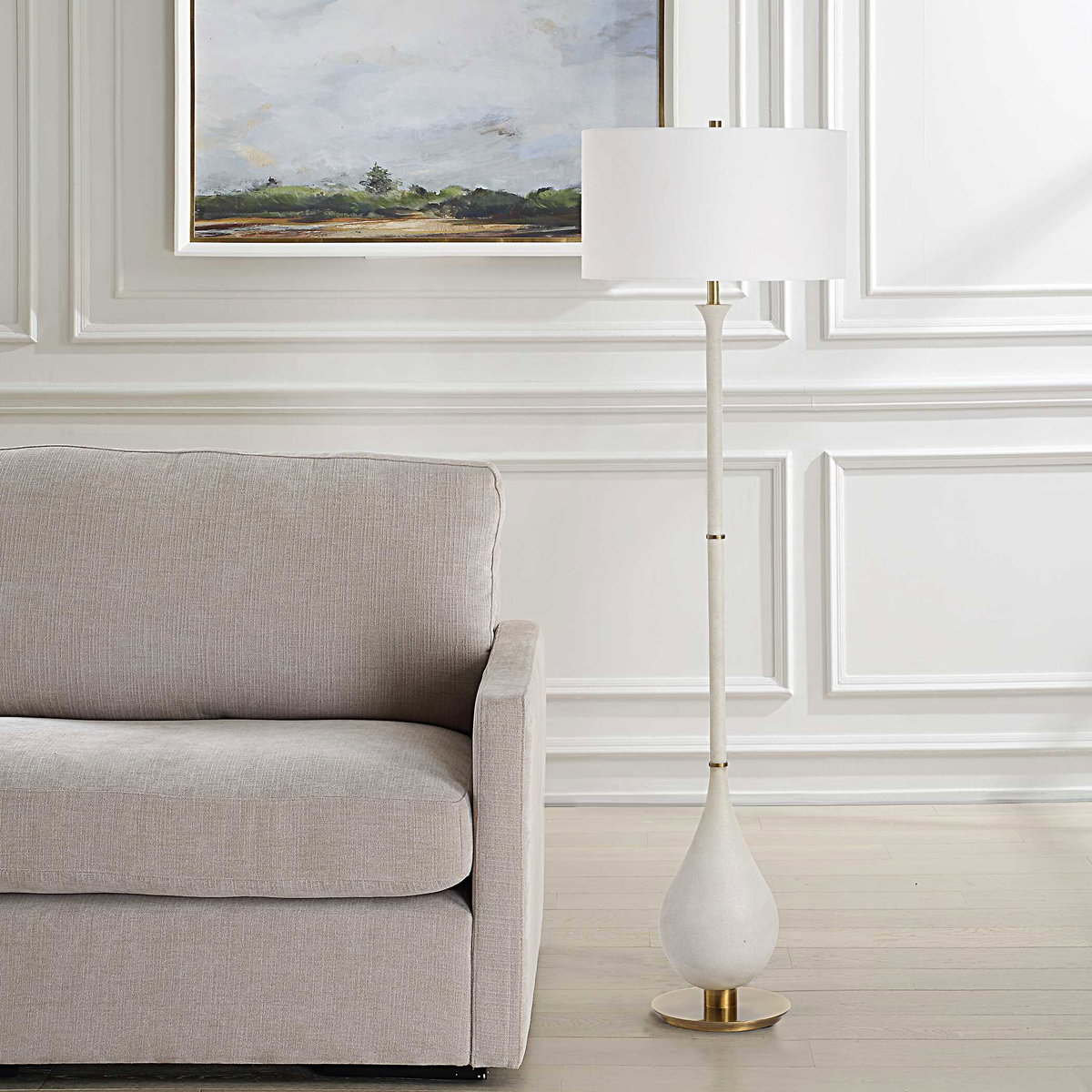 Dewdrop Ivory Floor Lamp, by Uttermost, 1'6" width x 5'4" height x 1'6" depth View 4