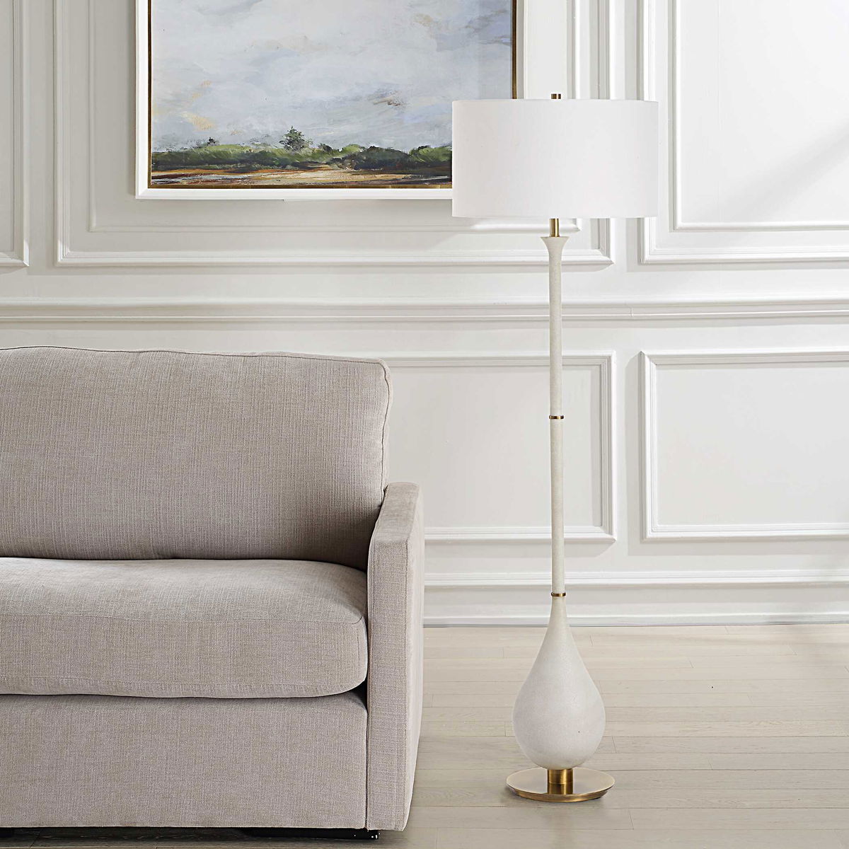 Dewdrop Ivory Floor Lamp, by Uttermost, 18" width x 64" height x 18" depth View 4