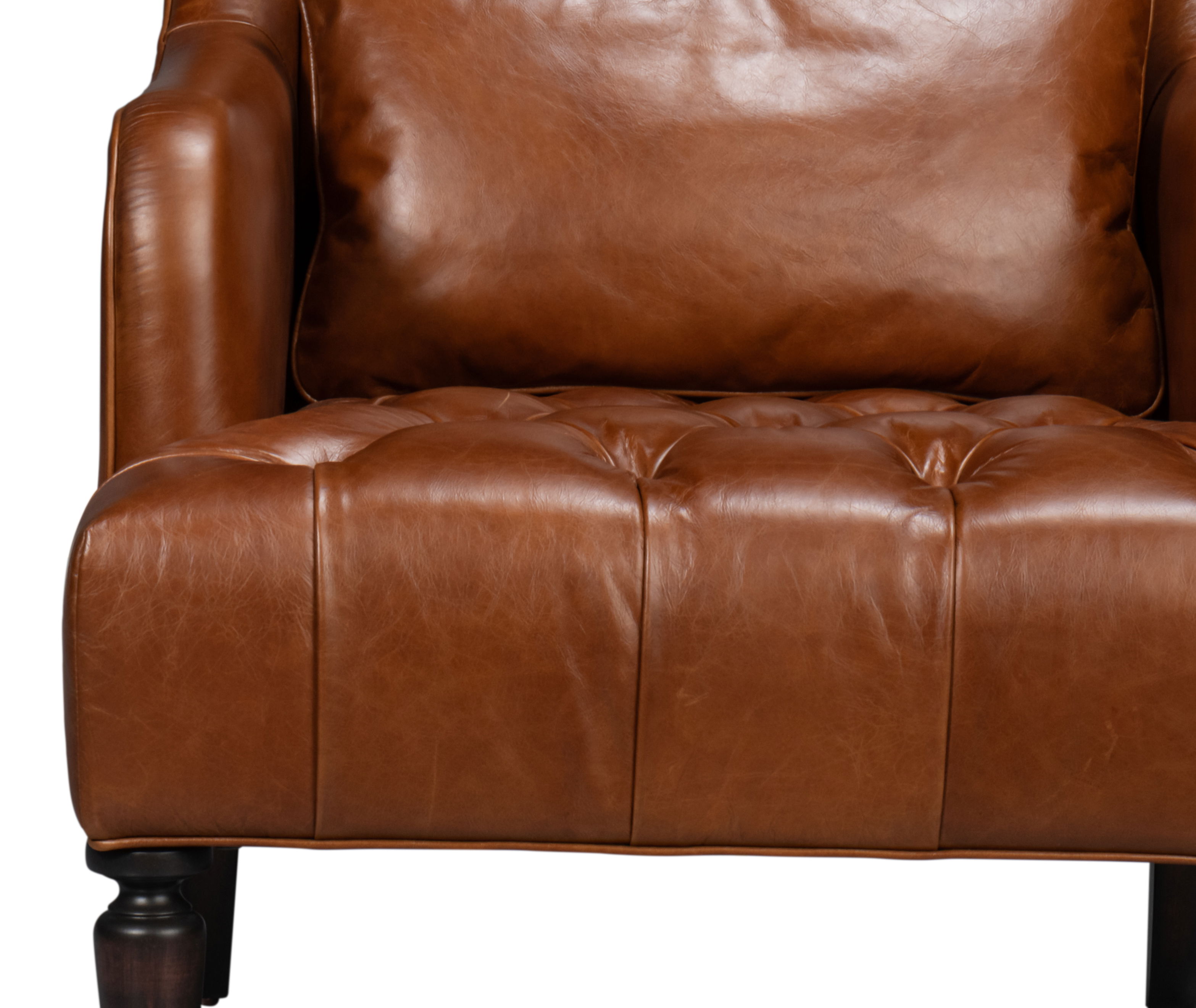 Benton Distilled Leather Chair Brown large image 