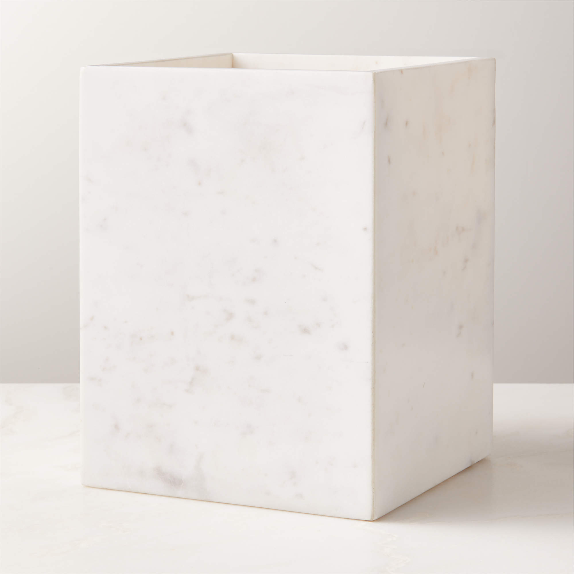 Online Designer Bathroom Nexus White Marble Wastebasket