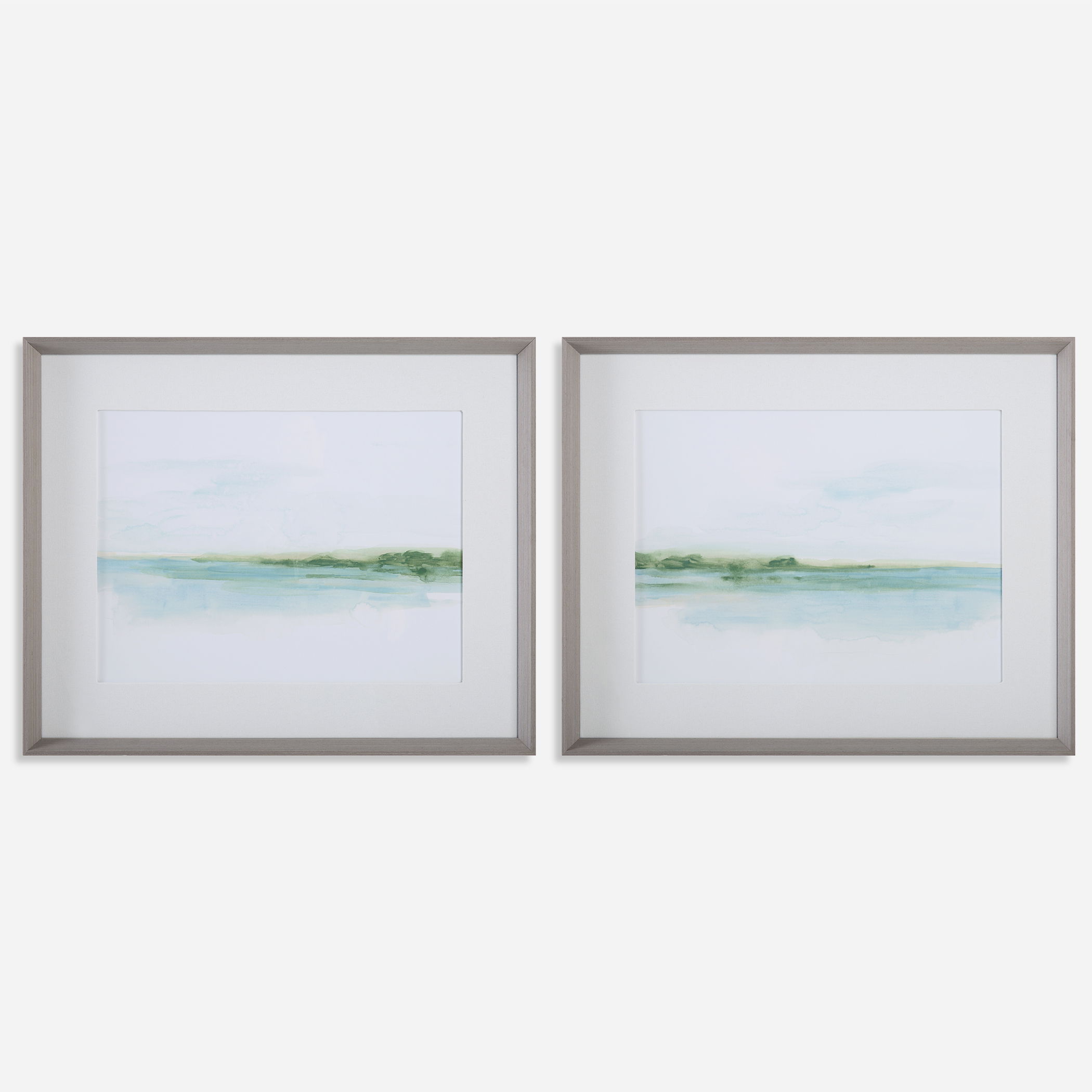 Green Ribbon Coast Framed Prints Set/2 large image 