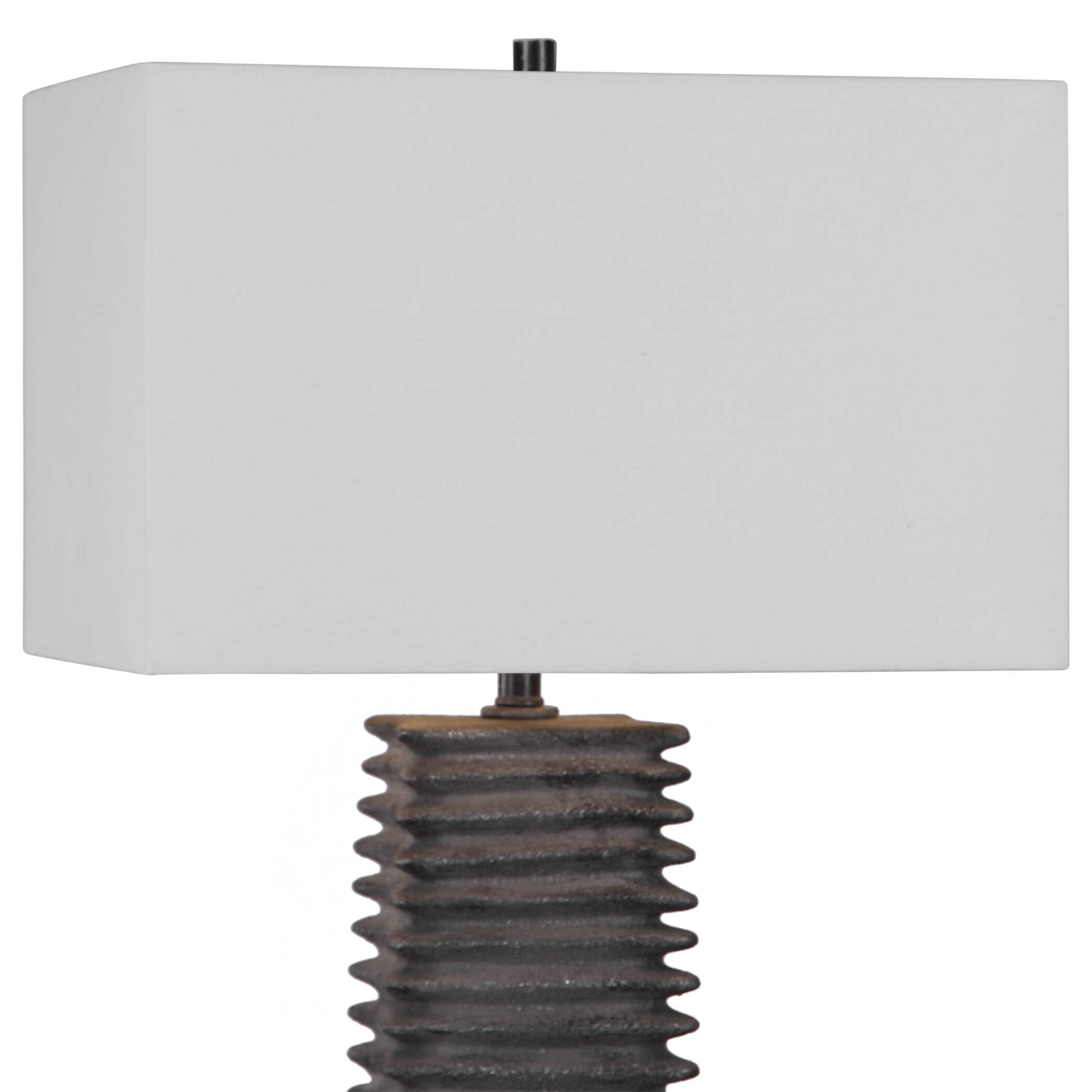 Sanderson Metallic Charcoal Table Lamp, by Uttermost, 16" width x 26.5" height x 10" depth View 7