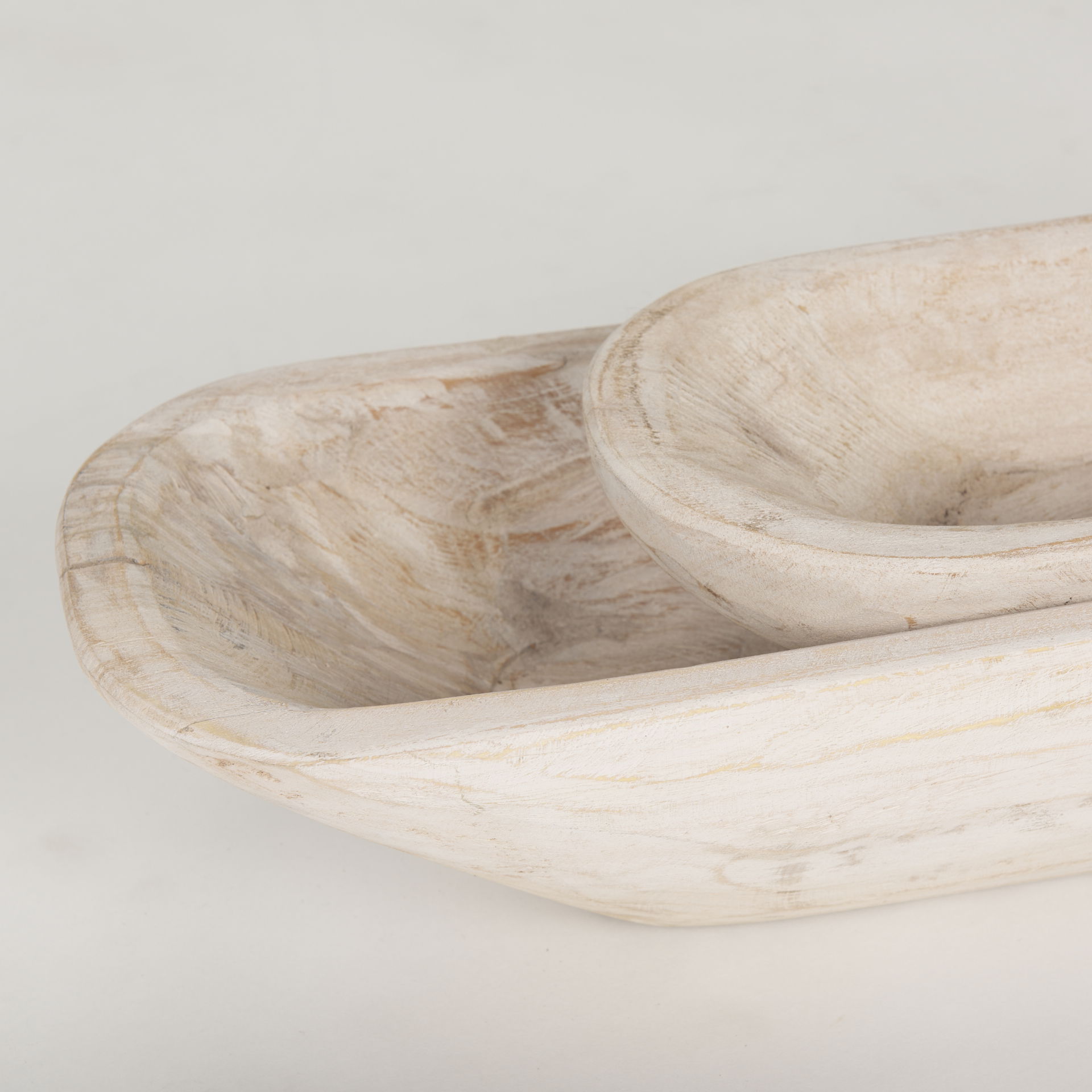 Athena Set of 2 Extra Large  Light-Wash Reclaimed Wood Trays large image 