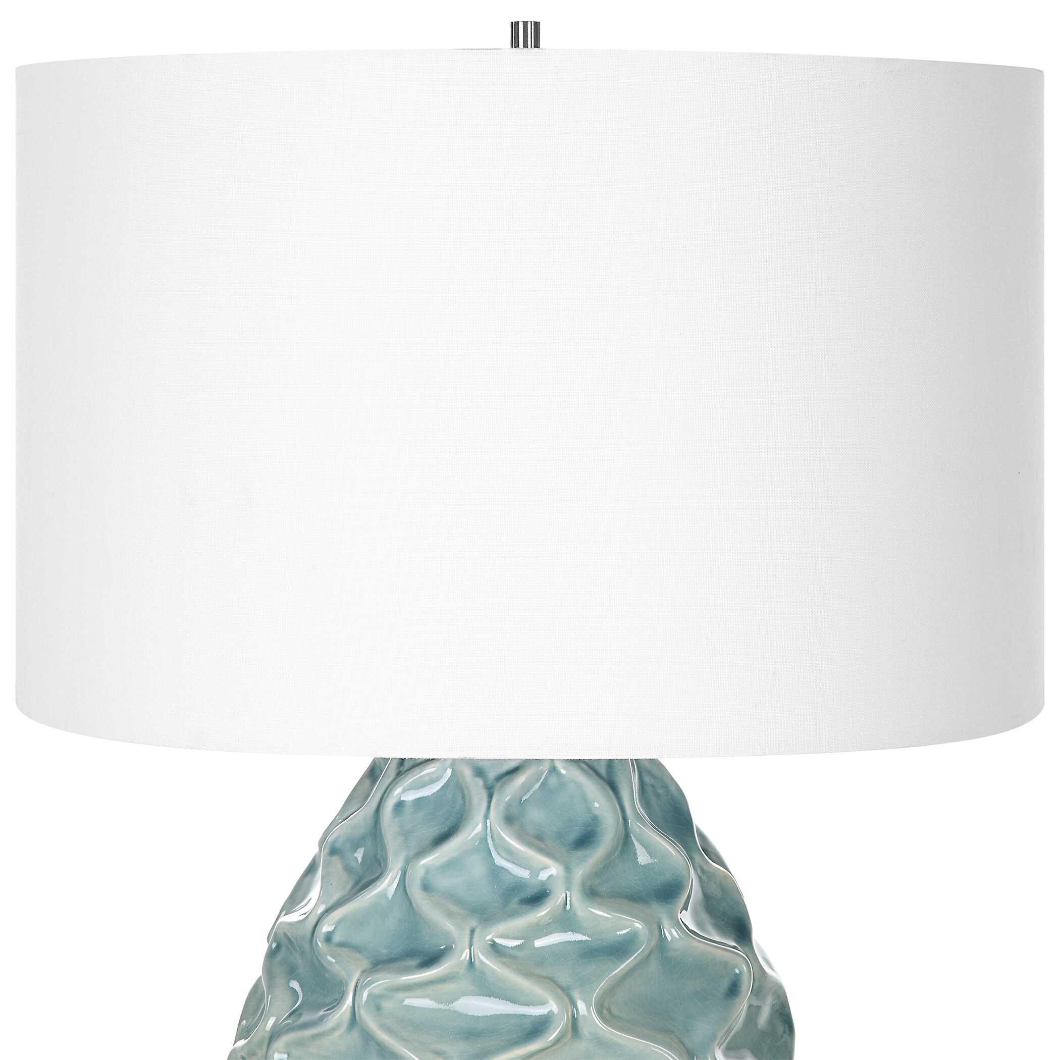 Laced Up Sea Foam Glass Table Lamp, by Uttermost, 20" width x 32.25" height x 20" depth View 6