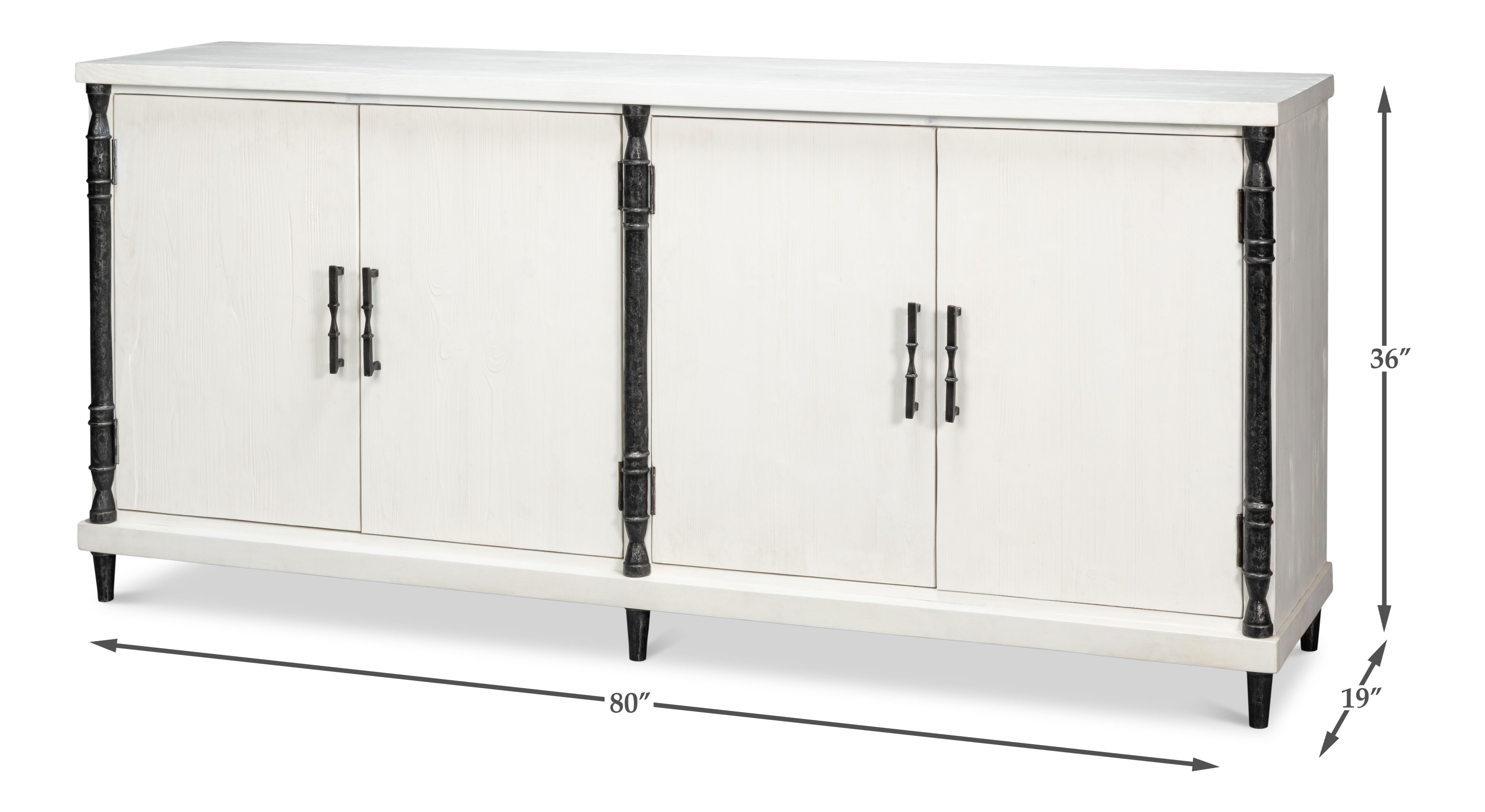 Elegance Credenza, Cabinets & Sideboard by Sarreid, 80" length x 19" width x 36" height View 13