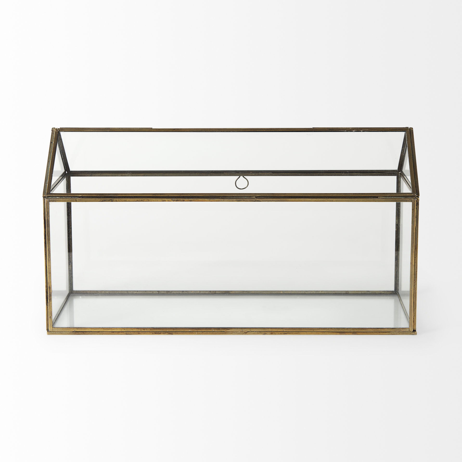 Hutt 16L x 6W x 9H Gold Glass Terrarium Box, Boxe by Mercana, 16.14" length x 5.91" width x 9.06" height View 4