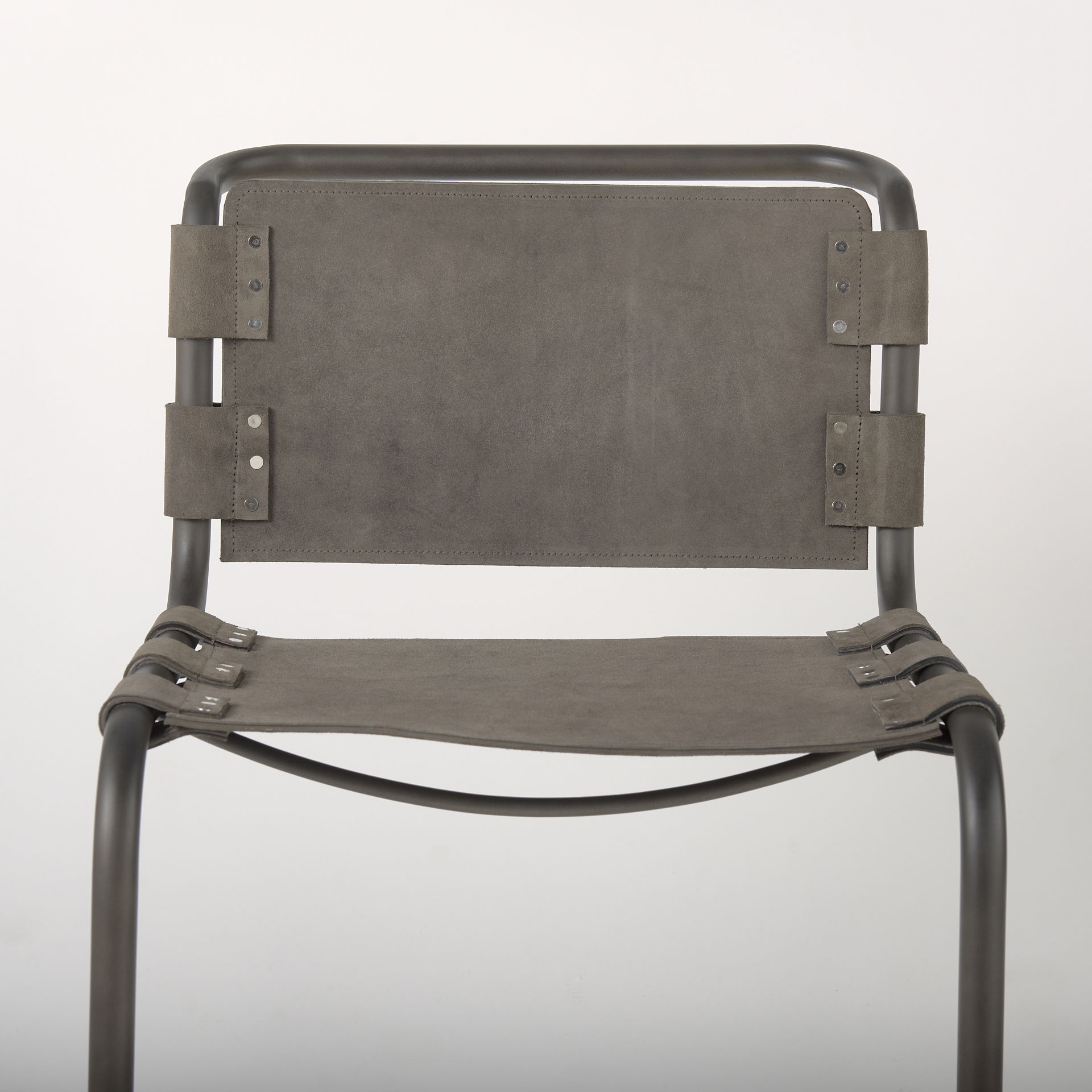 Berbick 33' Total Height Brown/Gray Suede with Iron Frame Dining Chair large image 