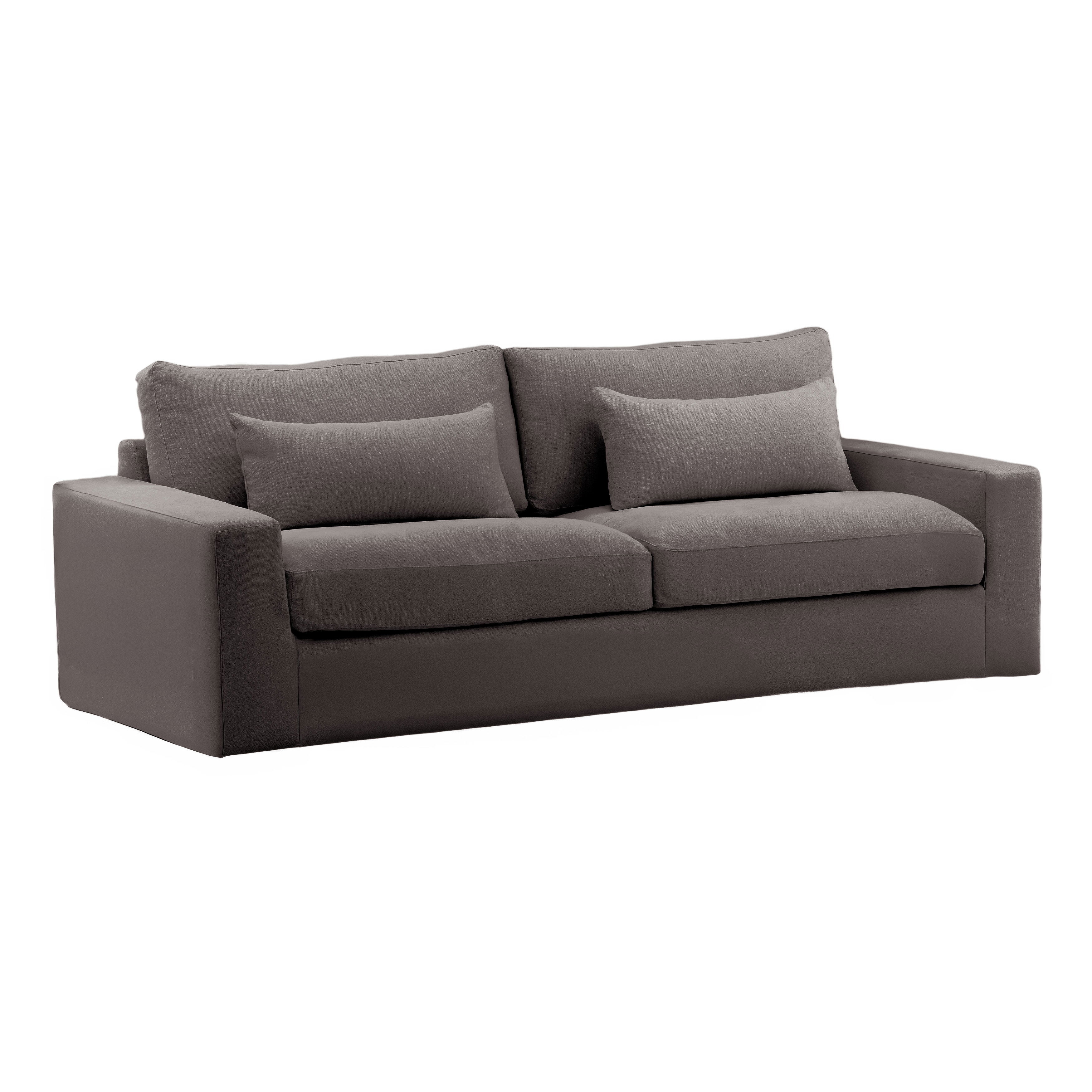 Sylvie Sofa Slipcover Stone, Sofas & Sectional by Dovetail, 93.5" width x 32" height x 41" depth View 1