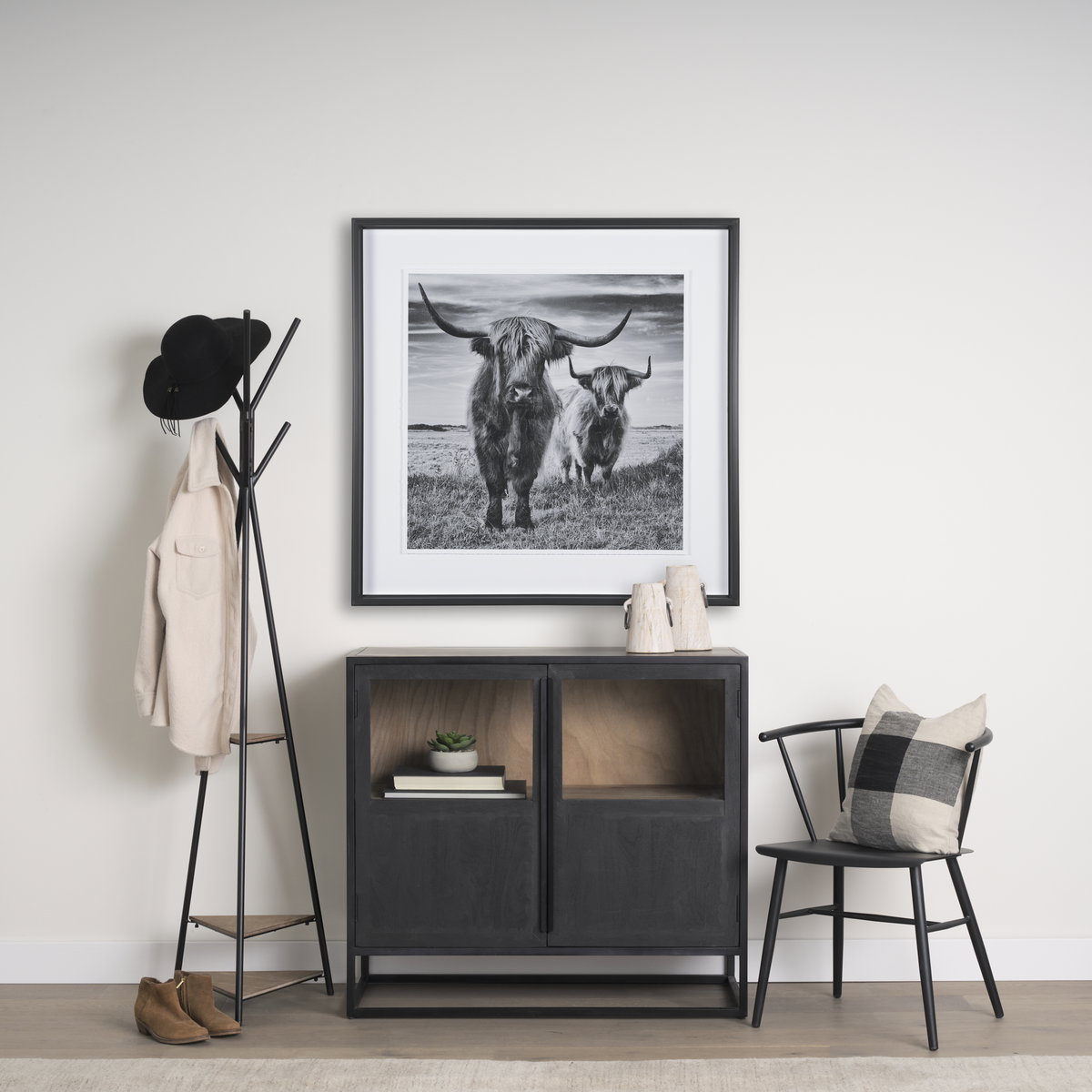 Colin Curved Back Dining Side Chair | Black Metal, Dining Chair by Mercana, 21.26" length x 21.26" width x 30.32" height View 3