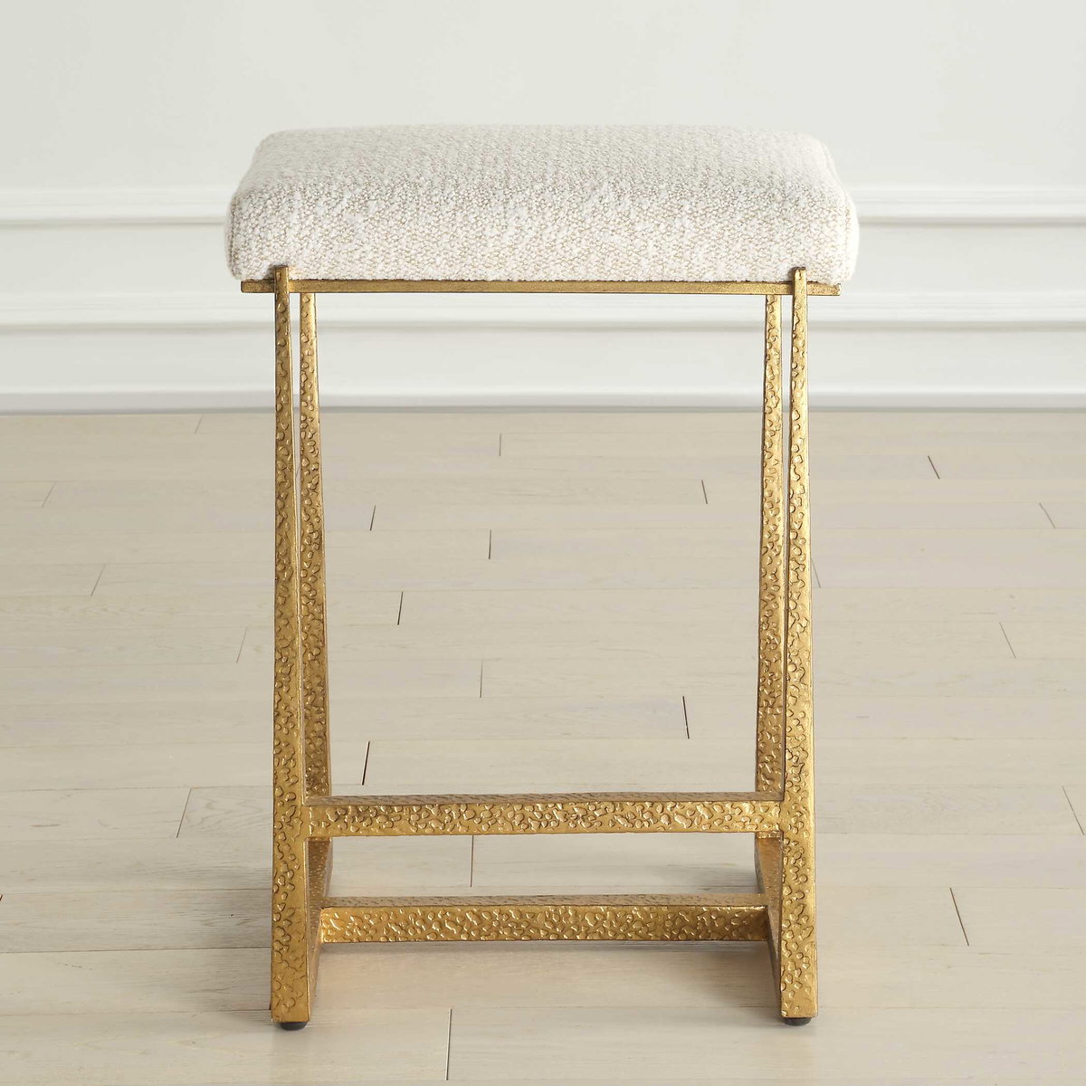 Midas Gold Counter Stool, Furniture by Uttermost, 18.5" width x 26" height x 15.5" depth View 2