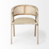 Tabitha Cane Back Dining Arm Chair | Polyester with Blonde Wooden, Dining Chair by Mercana, 23" length x 23" width x 30" height thumbnail 4