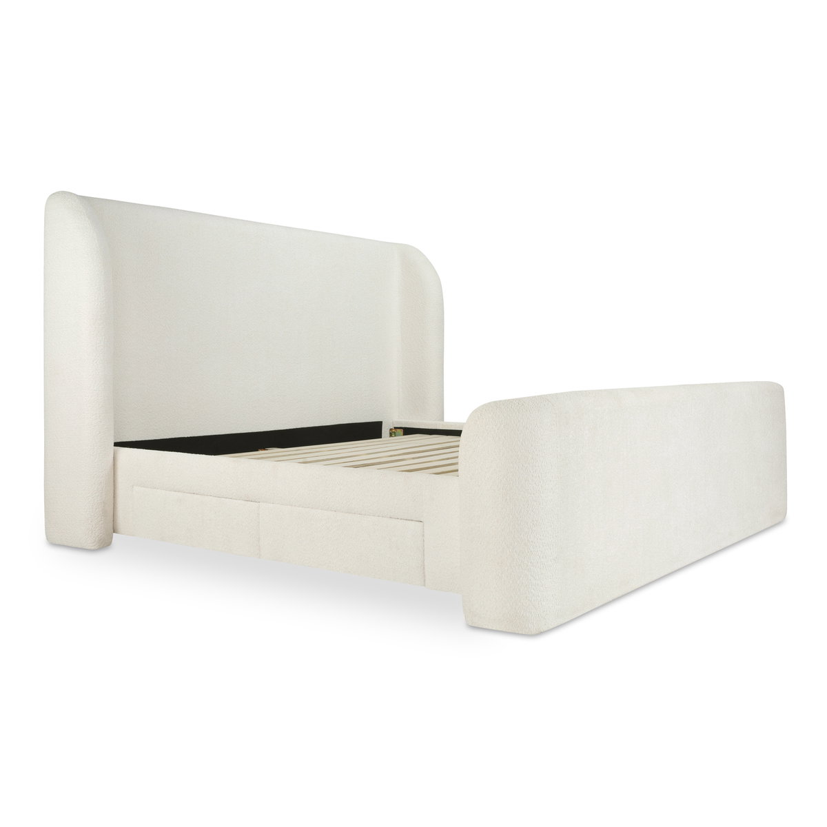 Sophia Queen Storage Bed Cream, by Moe's Home, 6'4" width x 4'7" height x 7'7" depth View 4