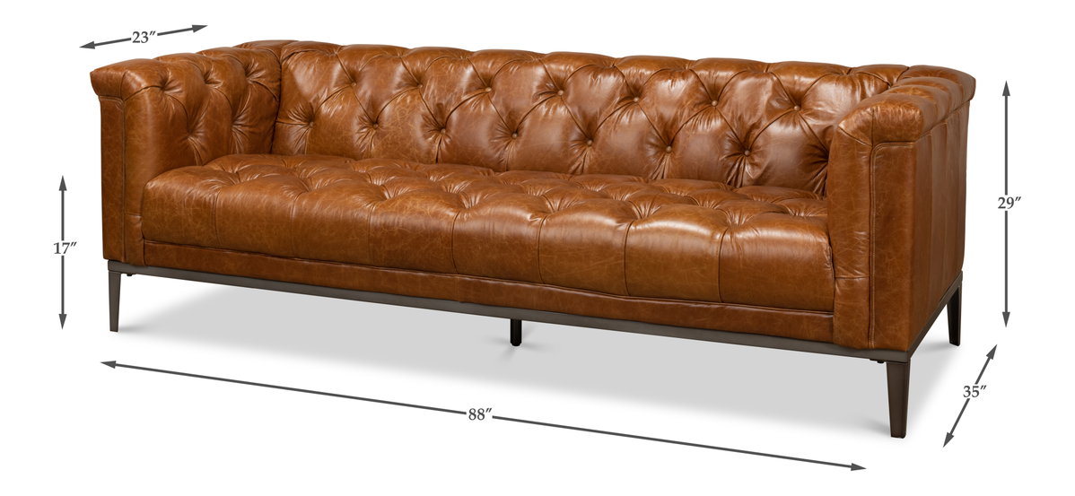 Cube Sofa, by Sarreid, 2'11" length x 7'4" width x 2'5" height View 14
