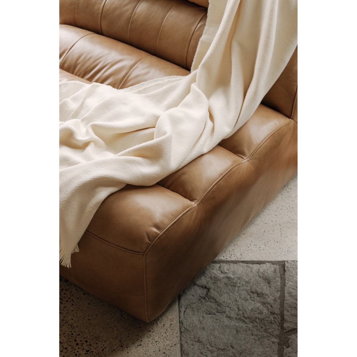 Ramsay Leather Slipper Chair Tan, Accent Chair by Moe's Home, 36" width x 28.5" height x 41" depth View 8