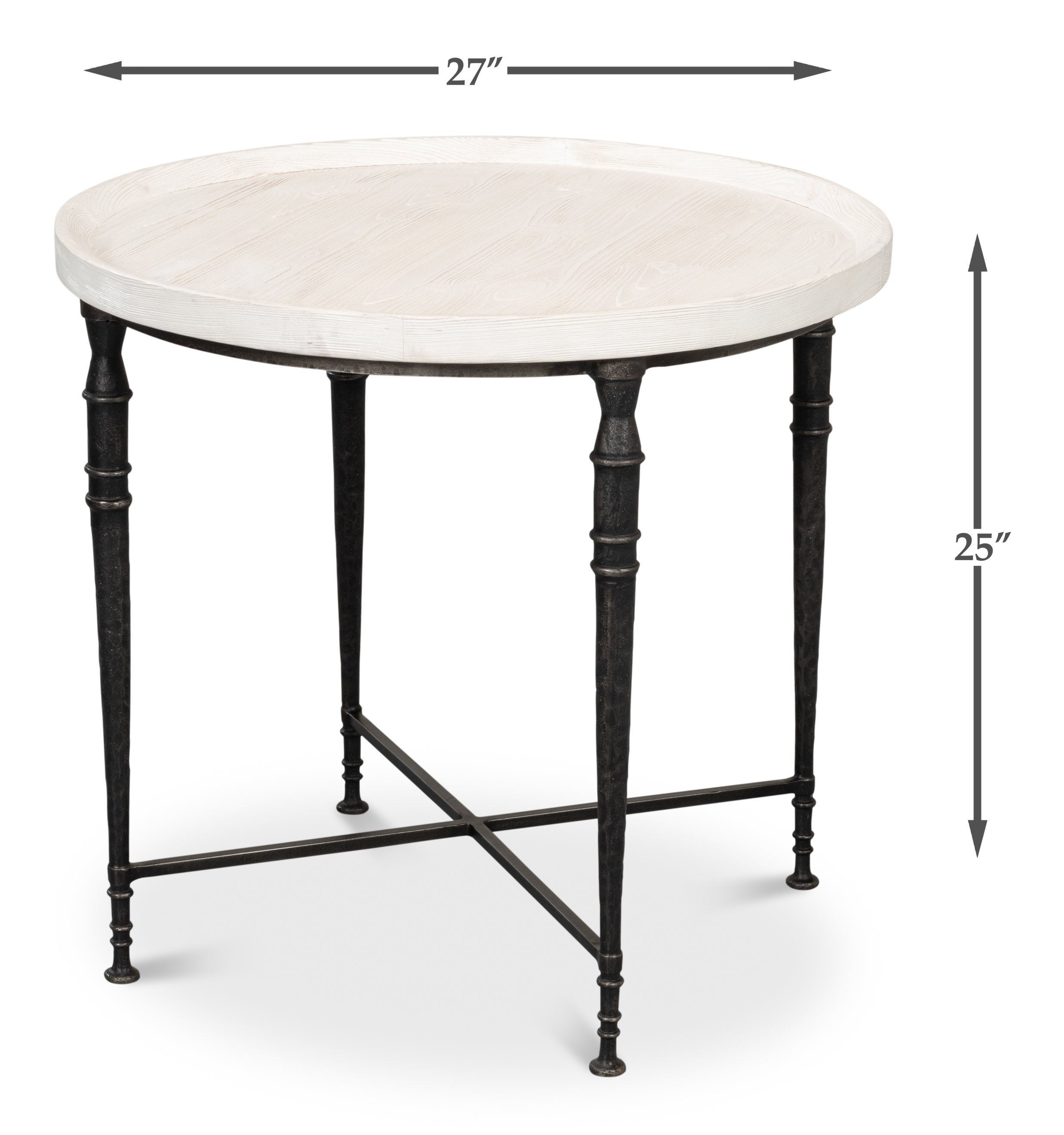 Nathaniel Elegance Side Table, Side & End Table by Sarreid, 27" length x 27" width x 25" height View 13