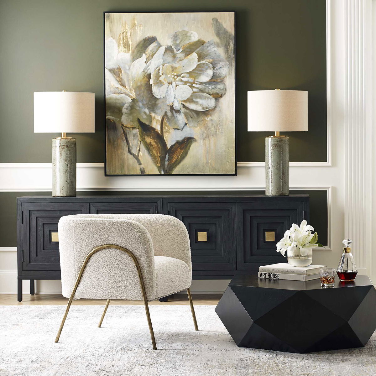 Callais Crackled Aqua Table Lamp, by Uttermost, 18" width x 32.5" height x 18" depth View 2