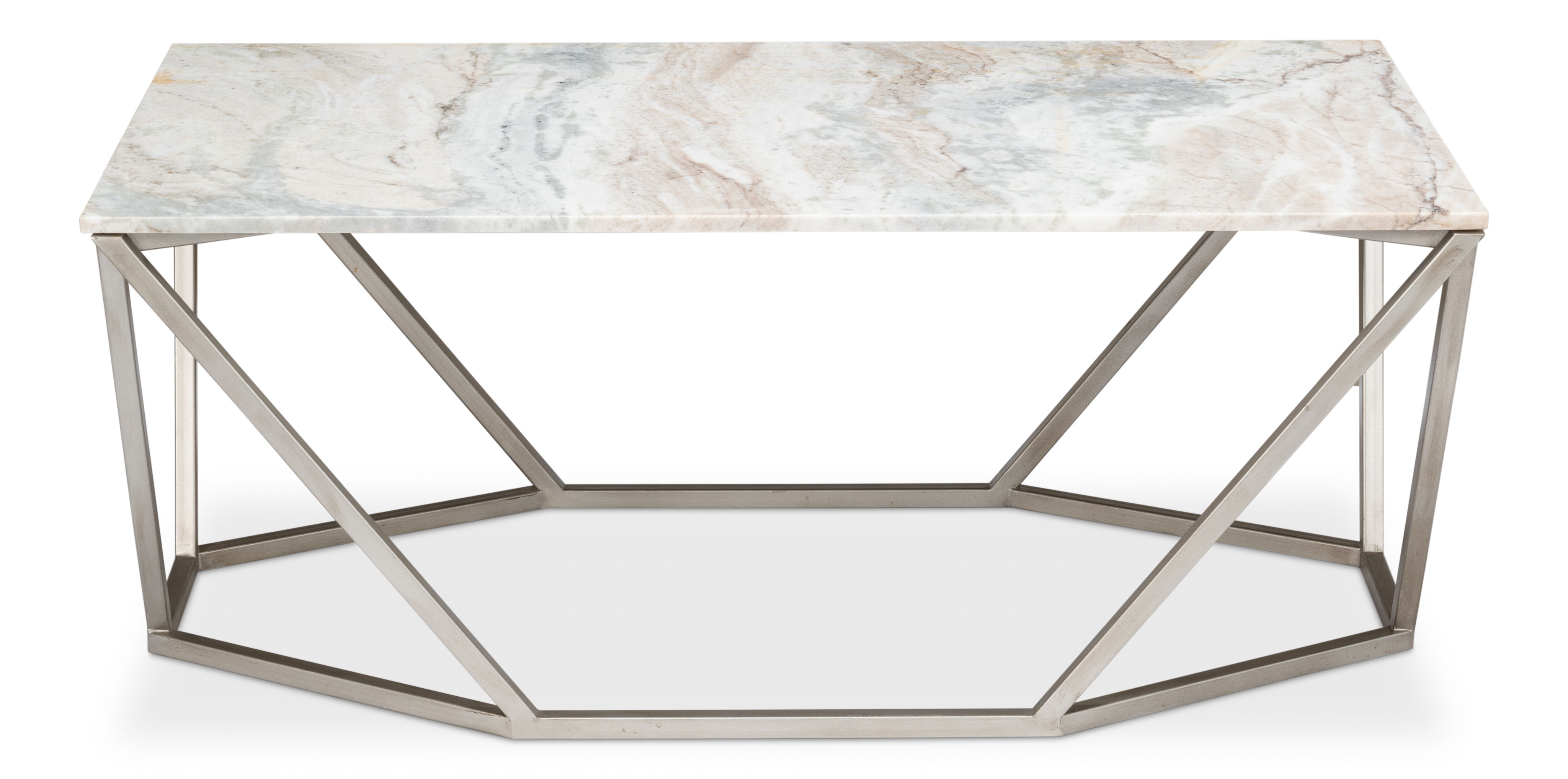 Trapezoid Coffee Table, Marble Top large image 