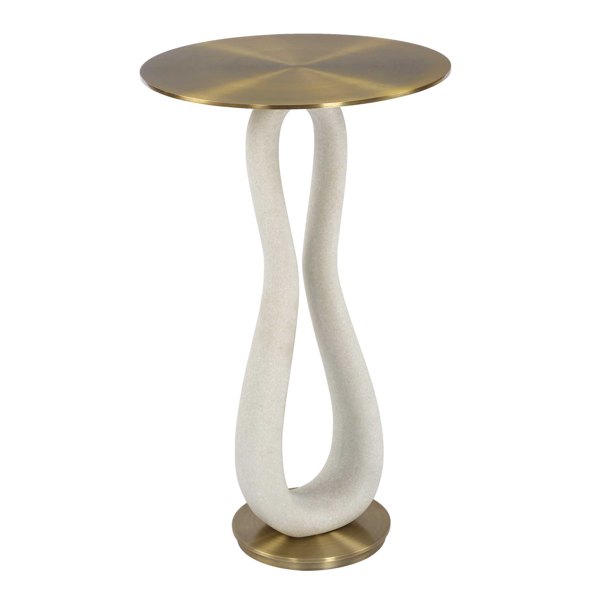 Sonia Modern Brass Accent Table, Furniture by Uttermost, 14" width x 23.25" height x 14" depth View 4