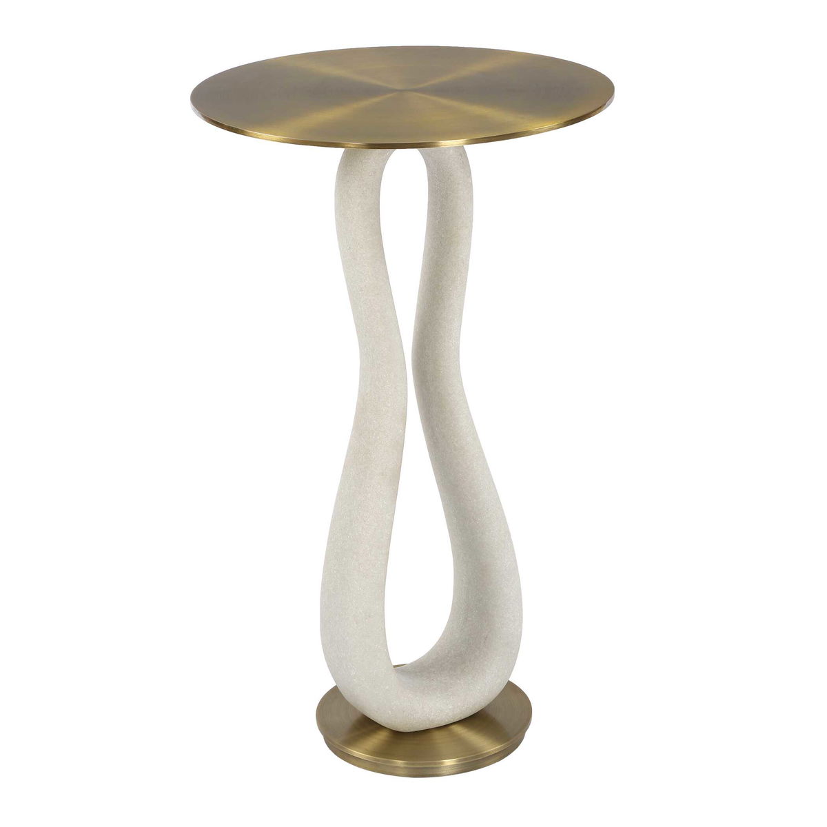 Sonia Modern Brass Accent Table, Side & End Table by Uttermost, 14" width x 23.25" height x 14" depth View 4