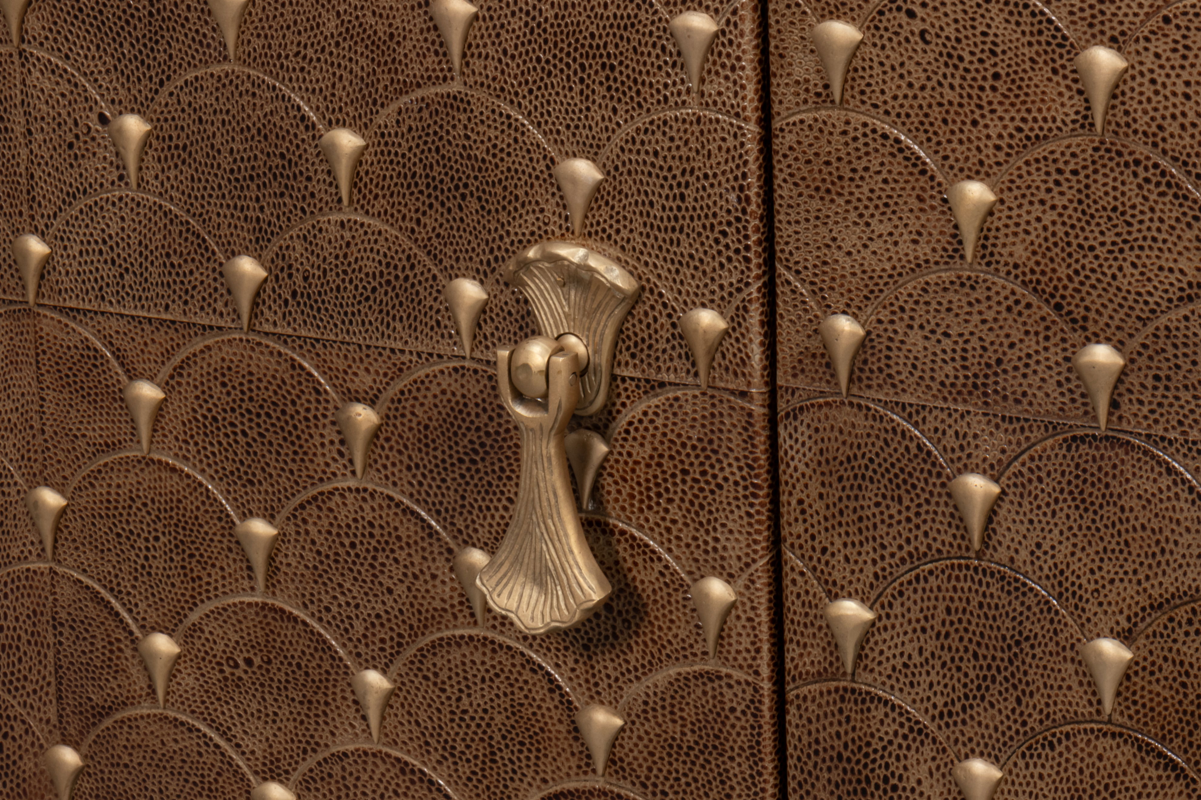 Palisade Shagreen Credenza, Cabinets & Sideboard by Sarreid, 80" length x 19" width x 34" height View 12