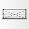 Trey 72.0'L x 16.0'W x 30.0'H Black Metal with Glass Console Table, by Mercana, 72" length x 16.25" width x 30" height thumbnail 8