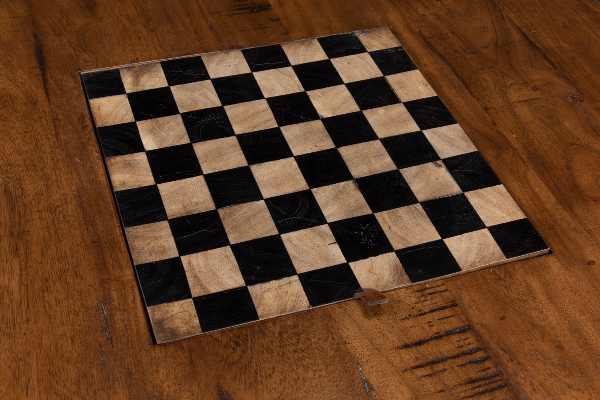 Low Game Table With Four Stools, by Sarreid, 3' length x 3' width x 1'10" height View 5