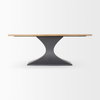 Maxton 79'L x 39'W Rectangular Pedestal Dining Table | Light Brown Wood & Gunmetal Metal | Seats 6, by Mercana, 79" length x 39" width x 30" height thumbnail 7