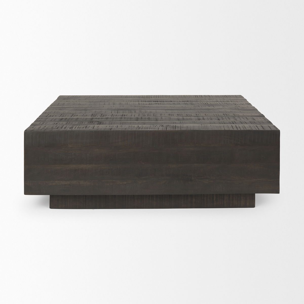 Hayden Dark Brown Wood Square Coffee Table, by Mercana, 48" length x 48" width x 16" height View 4
